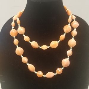 VINTAGE Multi Layer Coral Necklace. Wear 3 ways!!